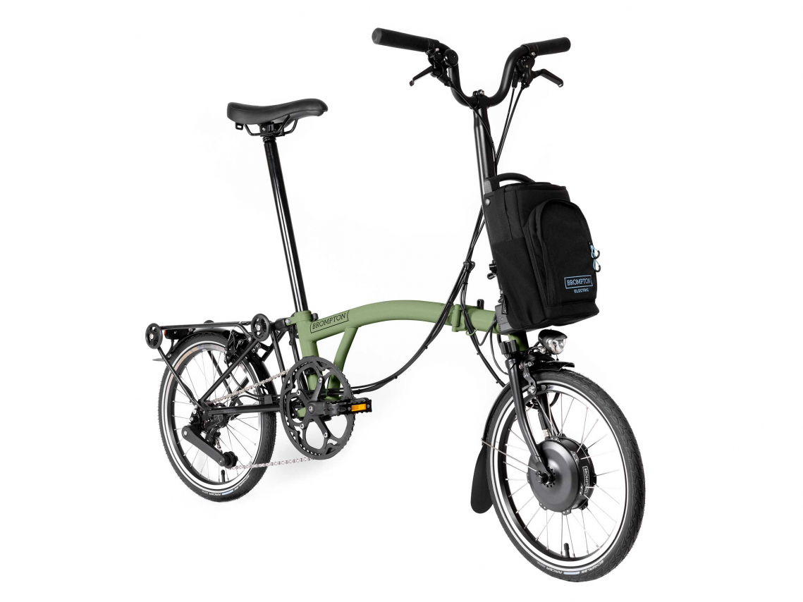 Brompton Electric C Line Explore M12R Matcha Green Demo Bike
