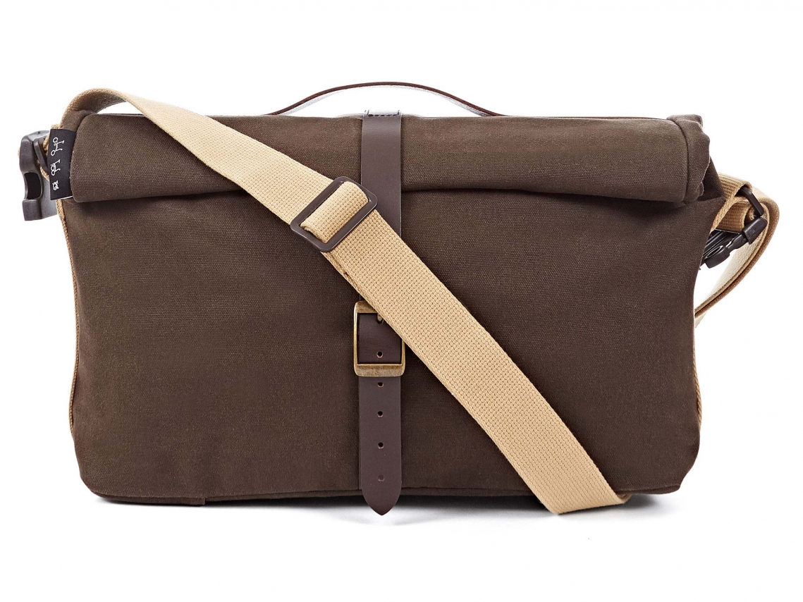 Brompton Roll Top Bag incl. Frame & Regenhoes Waxed Canvas QRTBKH Vlerick Fietsen