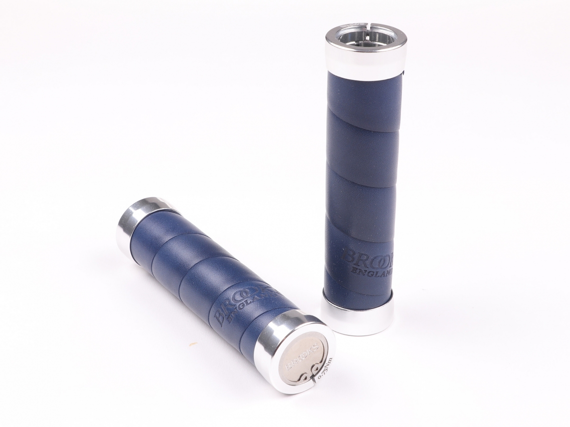 Brooks Slender Grips Leder Handvatten 130/130mm Blauw