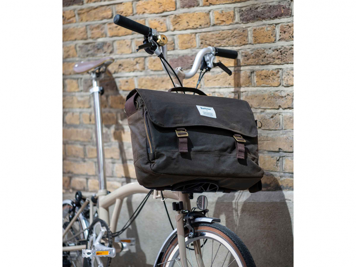 Brompton Barbour x Brompton Wax Cotton City Bag Olijfgroen Q102926 Vlerick Fietsen