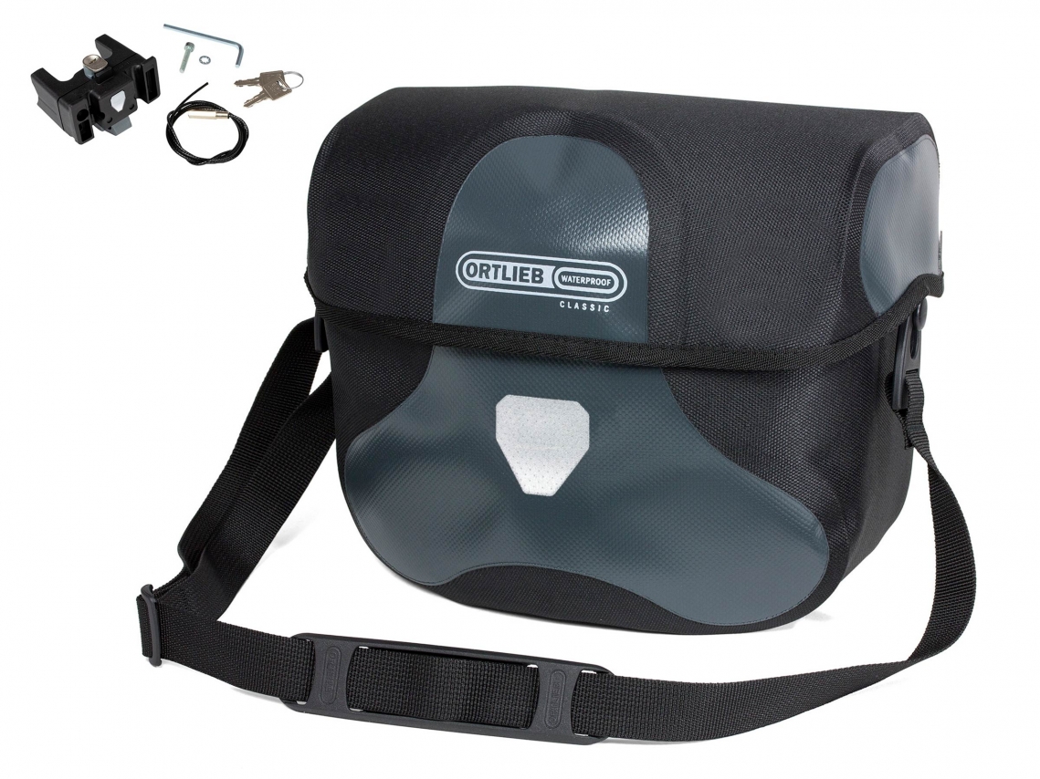 Ortlieb Stuurtas Ultimate Six Classic 7L Asfalt-Zwart incl. Stuurhouder