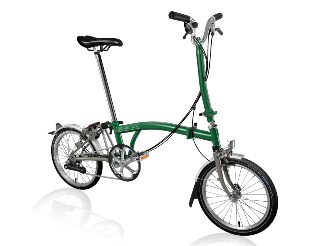 Brompton H6Lx 2021 Vouwfiets Racing Groen-Titanium