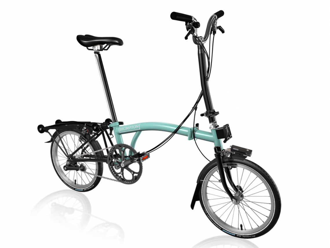 Brompton C Line Black Edition Explore Hoog met Rack Turkoois