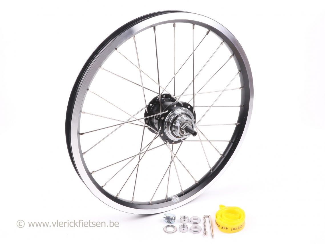 Brompton Electric Achterwiel 3/6V BWR Cyber Velg Zwart