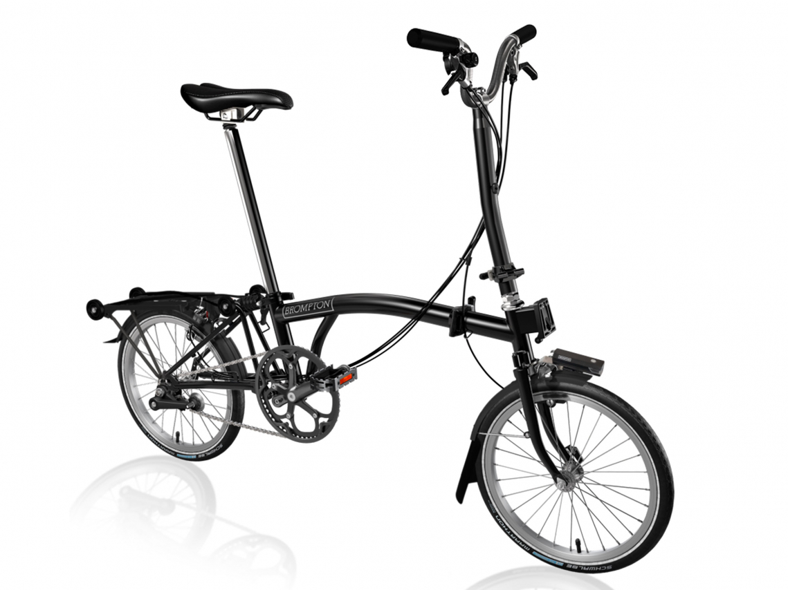 Brompton C Line Black Edition Explore Midden met Rack Zwart