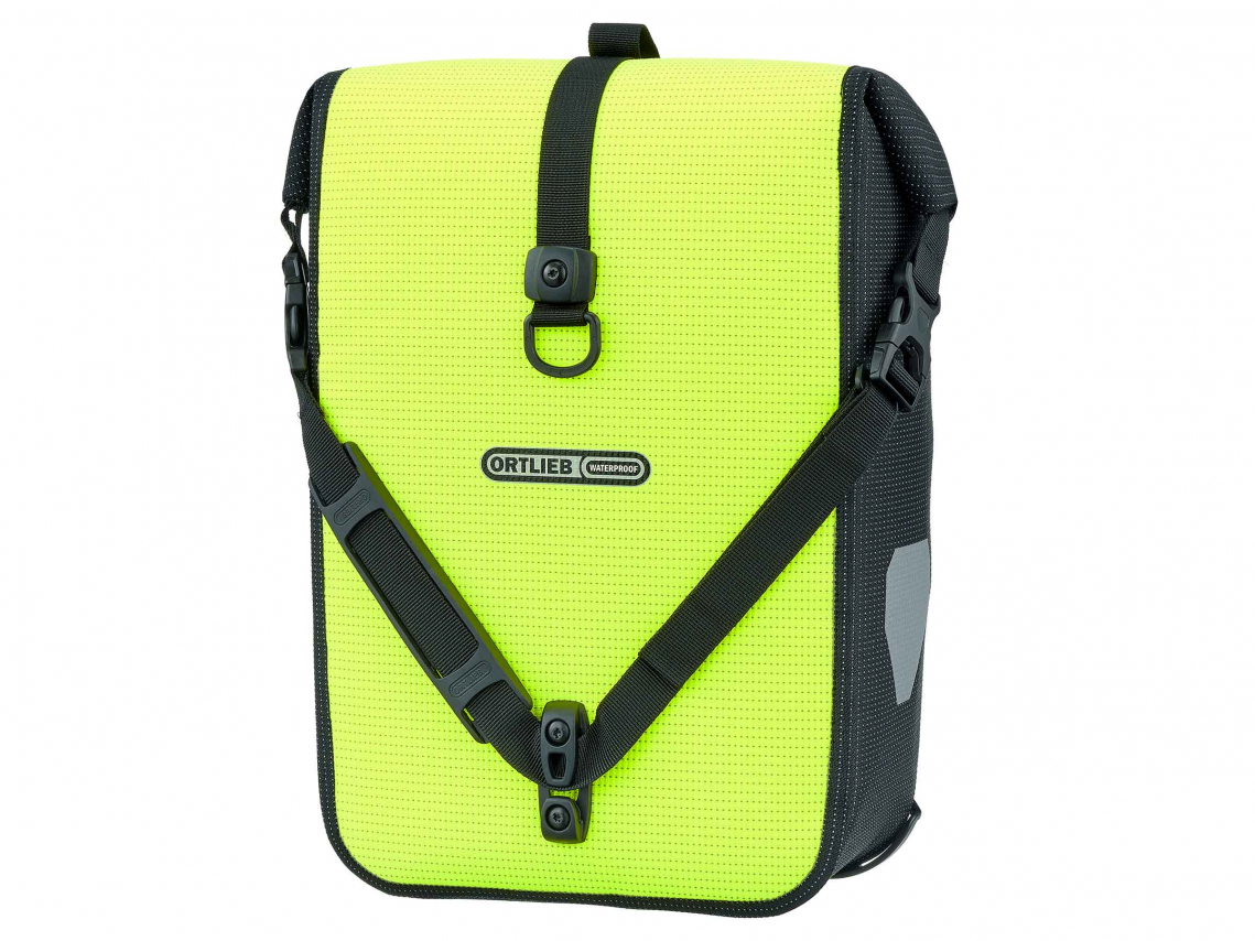 Ortlieb Sport-Roller High-Vis QL2.1 Voortas Single Neongeel-Zwart Reflex