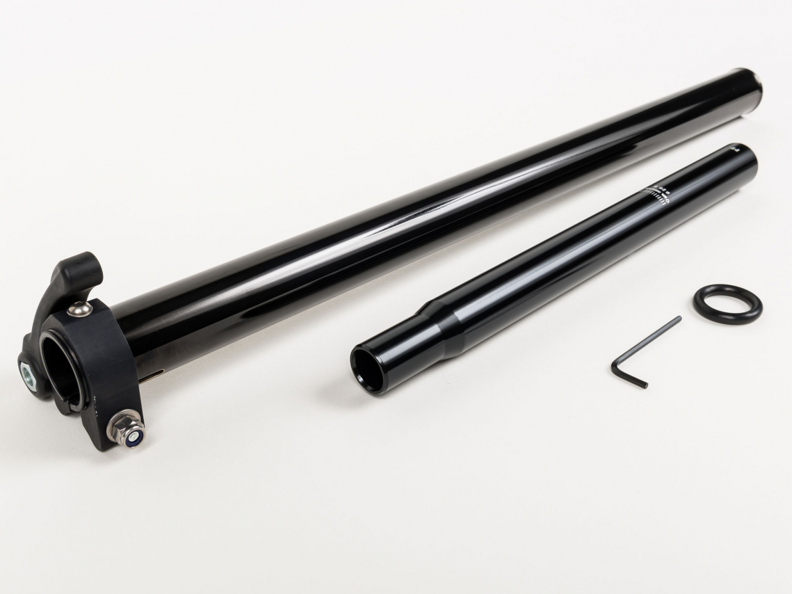 Brompton Zadelpen Telescopisch Zwart