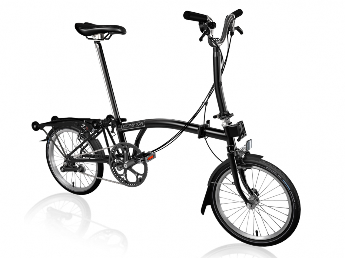 Brompton C Line Black Edition Explore Midden met Rack Zwart