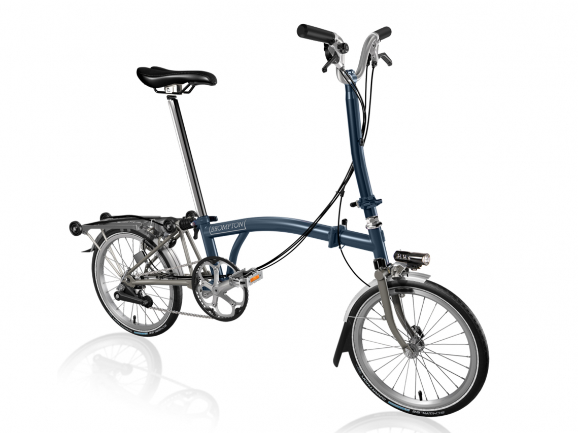 Brompton H6Rx Vouwfiets Tempest blauw-Titanium