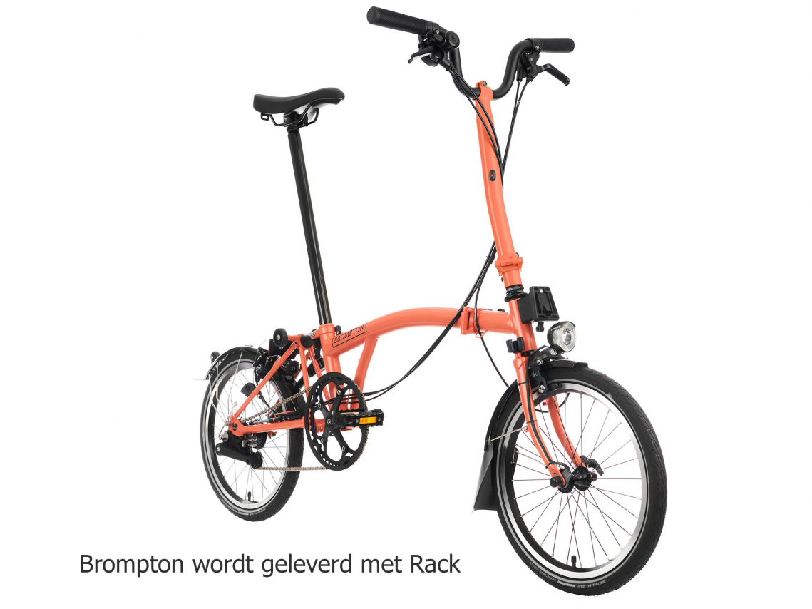 Brompton C Line Explore Hoog Rack Vuur Koraal