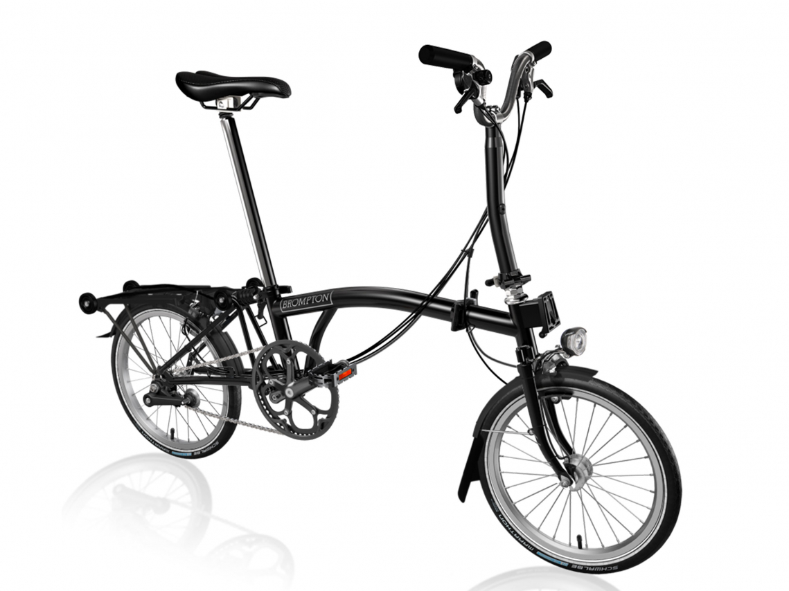 Brompton C Line Black Edition Explore Midden met Rack Zwart