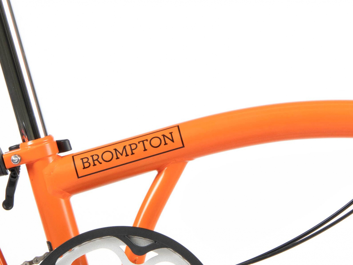 Brompton H6R Vouwfiets Oranje-Papyrus Wit Toonzaalmodel