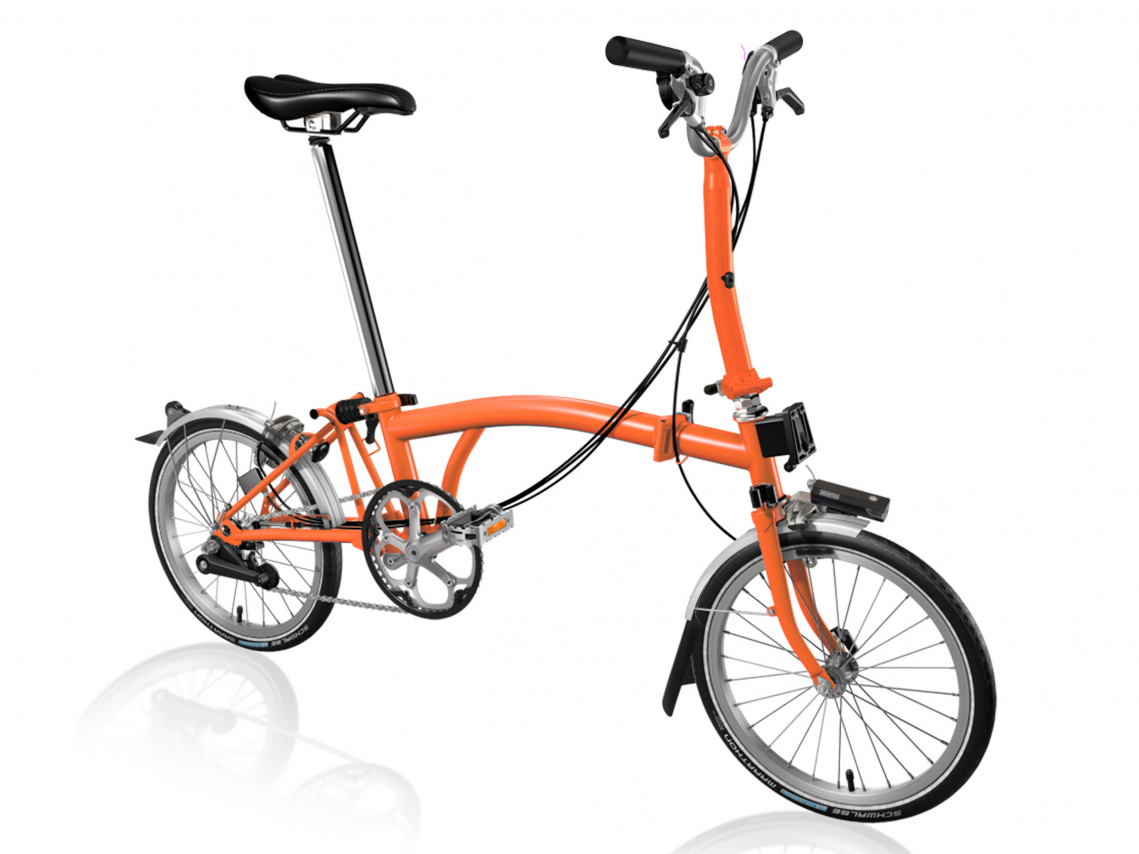 Brompton C Line Explore Midden Brandkoraal-Zwart