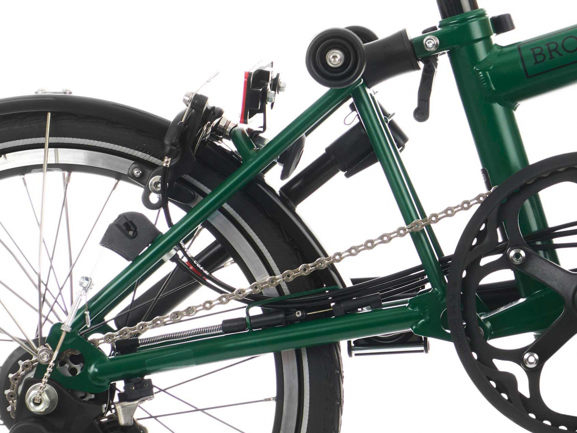 Brompton Achterframe C Line Staal Zijdeglans Racing groen