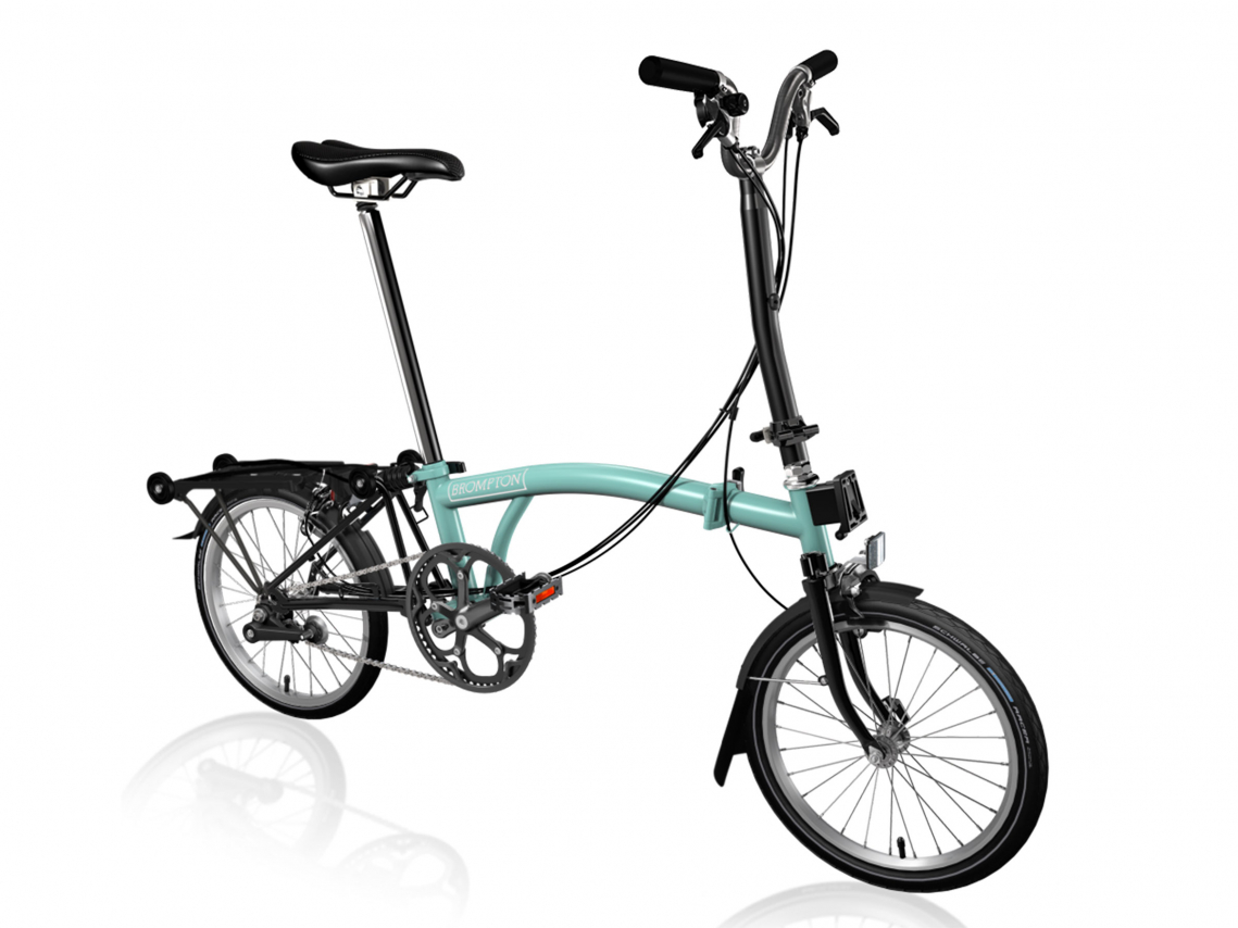 Brompton C Line Black Edition Explore Hoog met Rack Turkoois