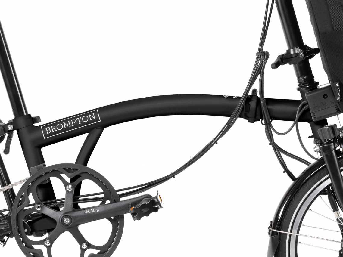 Brompton Electric C Line Hoofd- en Voorframe Zwart Mat