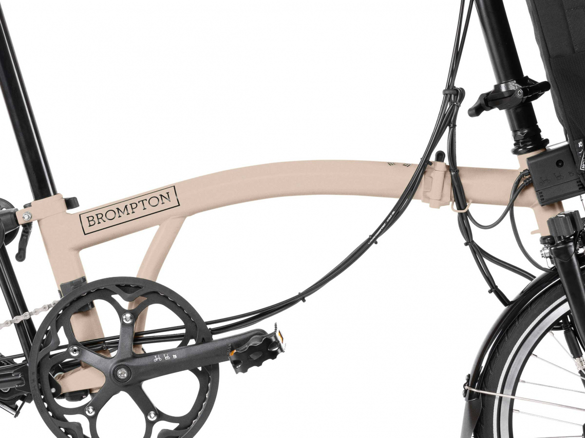 Brompton Electric C Line Hoofd- en Voorframe Dune Sand