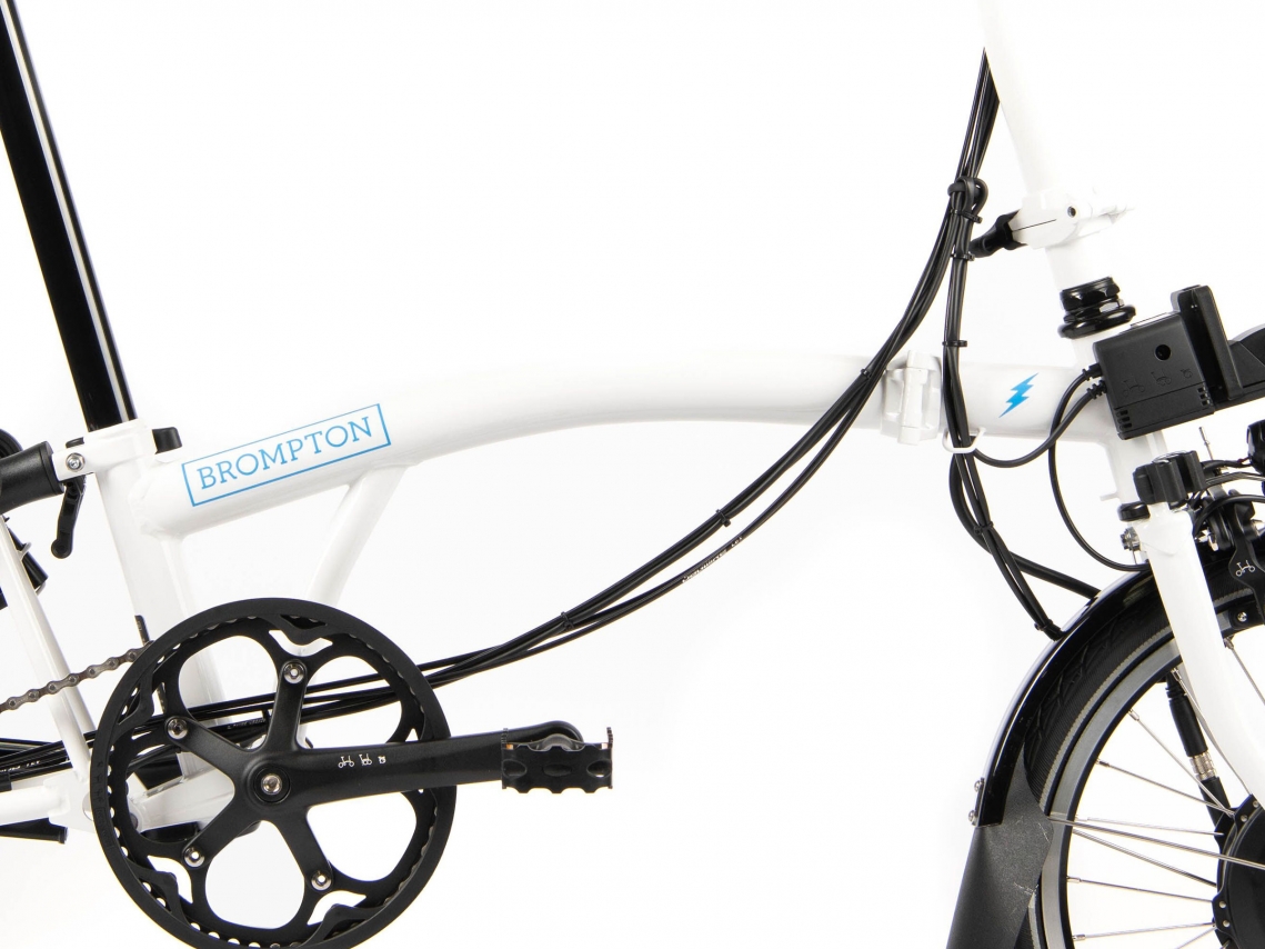 Brompton Electric C Line Hoofd- en Voorframe Wit