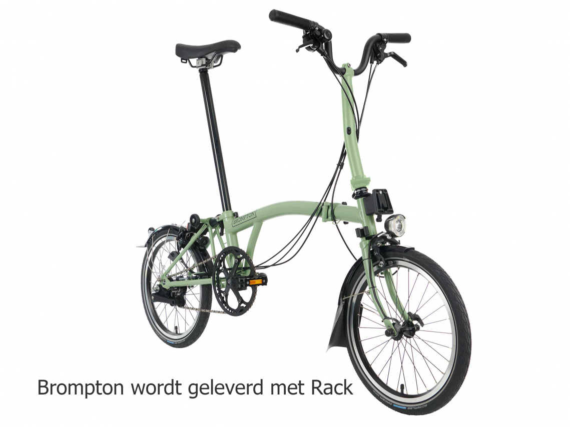 Brompton C Line Explore Midden met Rack Matcha Groen