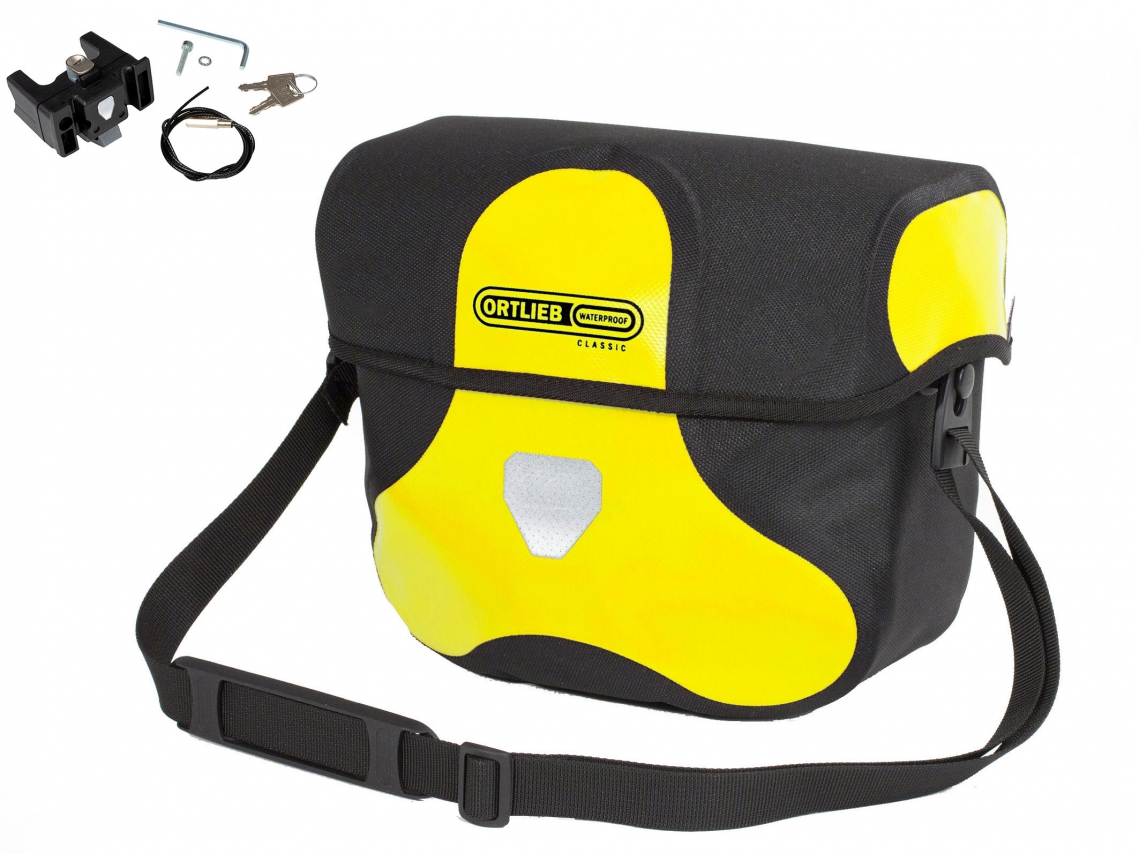 Ortlieb Stuurtas Ultimate Six Classic 7L Geel-Zwart incl. Stuurhouder