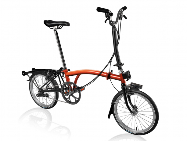 Brompton C Line Black Edition Explore Hoog met Rack Flame Lacquer