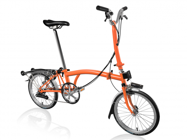 Brompton C Line Explore Hoog met Rack Vuur Koraal