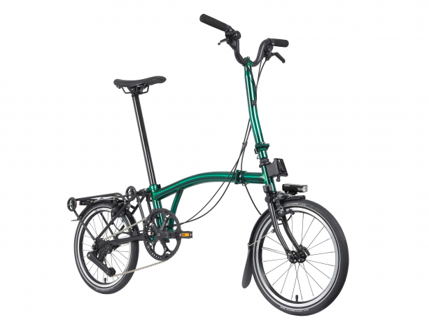 Brompton P Line Urban Hoog met Rack Emerald Lacquer
