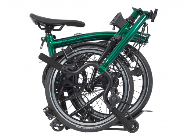 Brompton P Line Urban Hoog met Rack Emerald Lacquer
