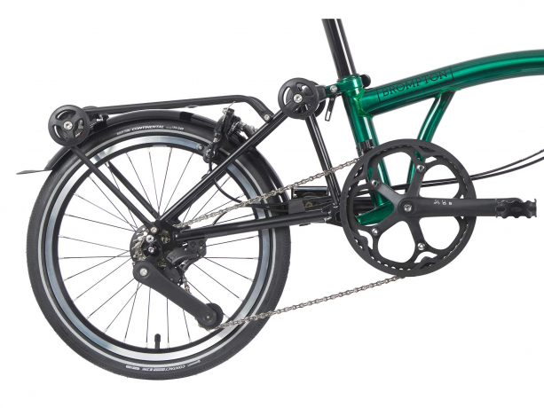 Brompton P Line Urban Hoog met Rack Emerald Lacquer