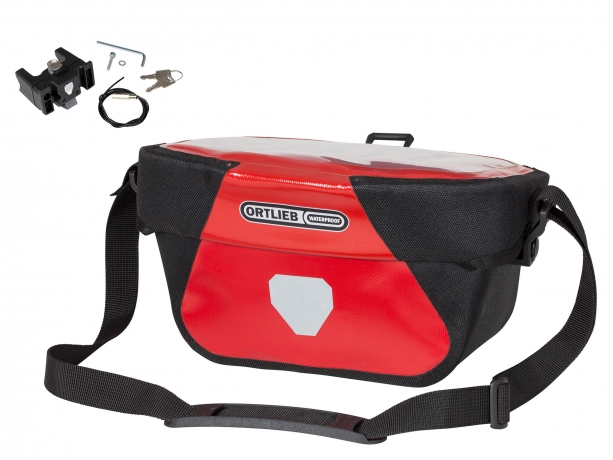 Ortlieb Stuurtas Ultimate Six Classic 5L Rood-Zwart incl. Stuurhouder