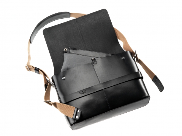 Brooks Barbican Leder Messenger Bag Zwart