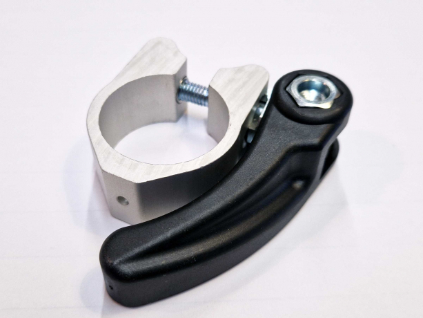 Brompton Zadelpenklem en QR Telescopische Snap Fit Zilver