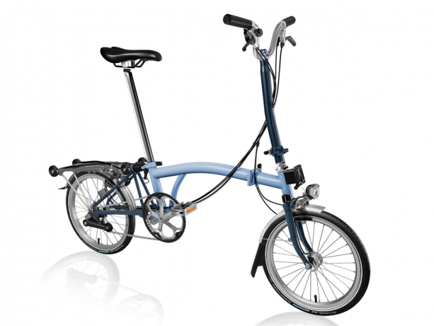 Brompton H6R Vouwfiets Wolken blauw - Tempest blauw