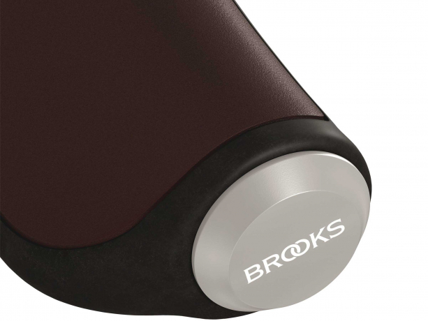Brooks Ergonomic Leder Handvatten 130-130mm Bruin-Zilver