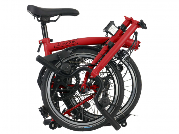 Brompton C Line Explore Hoog met Rack Huis Rood