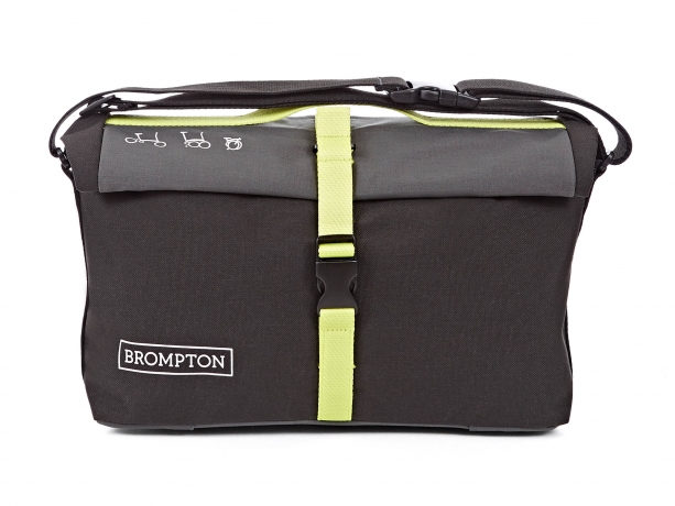 Brompton Roll Top Bag incl. Frame & Regenhoes Grijs-Limoen (Toonzaal model)