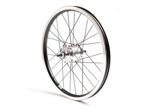 Brompton Achterwiel 3/6V BWR Zilver Dubbelwandig Zwart