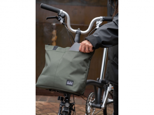 Brompton Borough Tote Bag S Olijf incl. Frame & Regenhoes