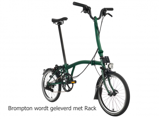 Brompton C Line Explore Hoog met Rack Racing Groen