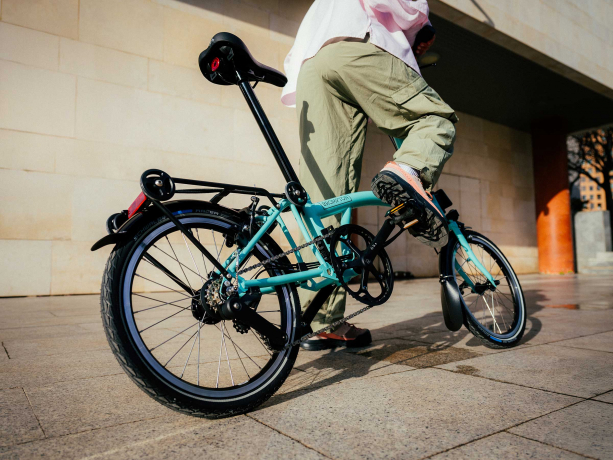 Brompton C Line Explore 12 Hoog Rack Turkoois