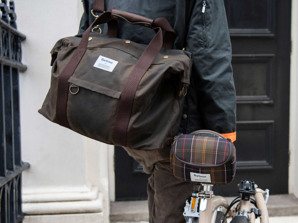 Brompton Barbour x Brompton Wax Cotton Holdall Olijfgroen