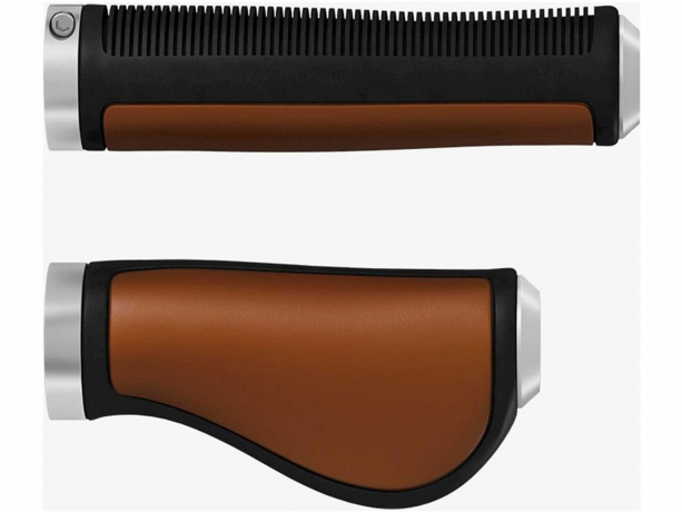 Brooks Ergonomic Leder Handvatten 130/100mm Honing-Zilver