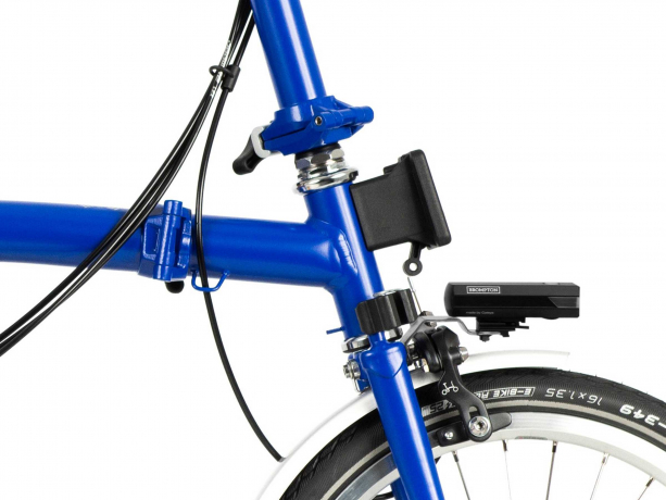 Brompton C Line Explore Midden met Rack Piccadelli Blauw