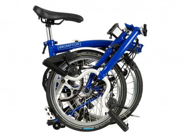 Brompton C Line Explore Midden met Rack Piccadelli Blauw