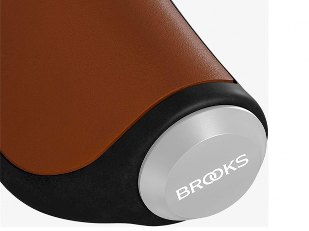 Brooks Ergonomic Leder Handvatten 130/100mm Honing-Zilver