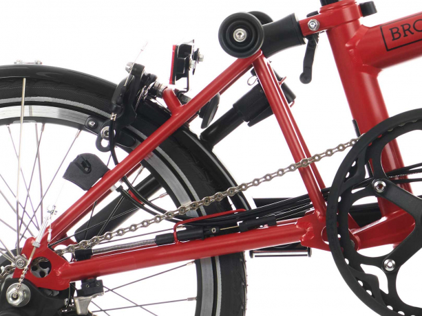 Brompton Achterframe  C Line Staal Zijdeglans Huis Rood