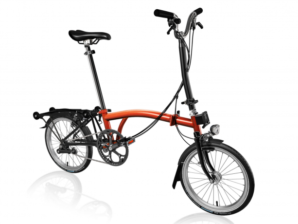 Brompton C Line Black Edition Explore Hoog met Rack Flame Lacquer