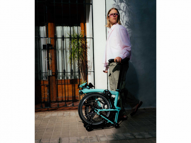 Brompton C Line Explore 12 Hoog Rack Turkoois