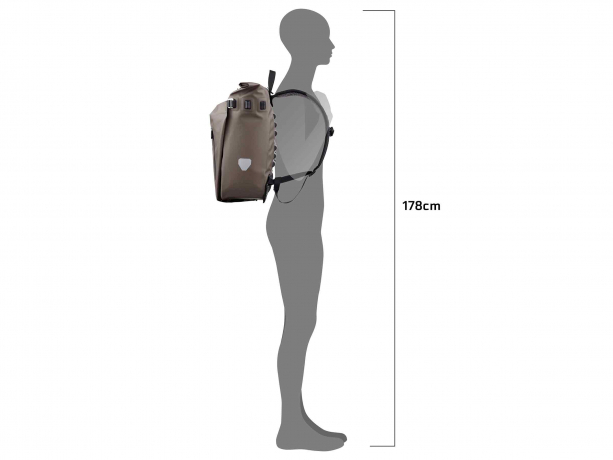 Ortlieb Vario QL2.1 Fietstas-Rugzak 20L Dark Sand