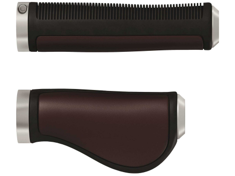 Brooks Ergonomic Leder Handvatten 130/100mm Honing-Zilver